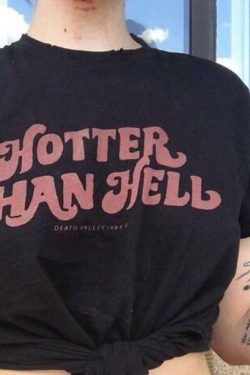 Kiss Hotter Than Hell Shirt - Y2K Summer Grunge, 90s Retro, Gothic Y2K, Popstar & Party Out
