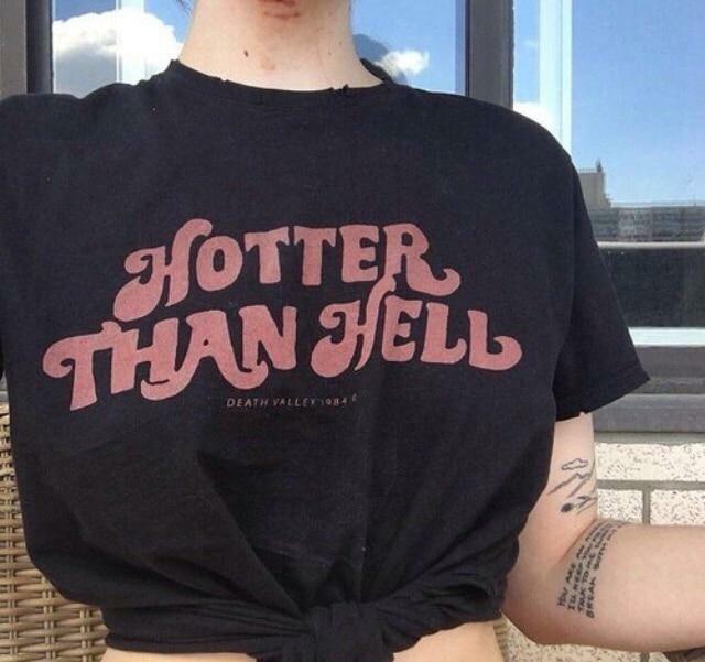 Kiss Hotter Than Hell Shirt - Y2K Summer Grunge, 90s Retro, Gothic Y2K, Popstar & Party Out