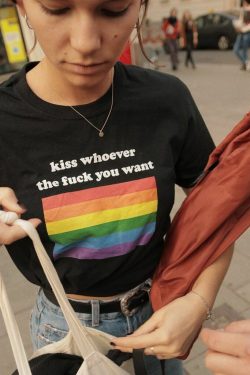 Kiss Whoever The F You Want Shirt - Y2K Grunge, 90s Fashion, Retro Style, Summer Y2K Outfits