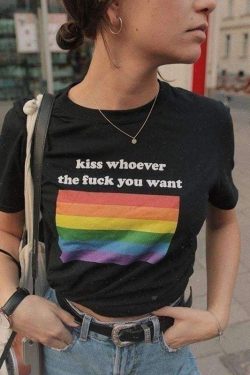Kiss Whoever The F You Want Shirt - Y2K Grunge, 90s Fashion, Retro Style, Summer Y2K Outfits