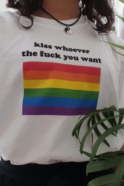 Kiss Whoever The F You Want Shirt - Y2K Grunge, 90s Fashion, Retro Style, Summer Y2K Outfits