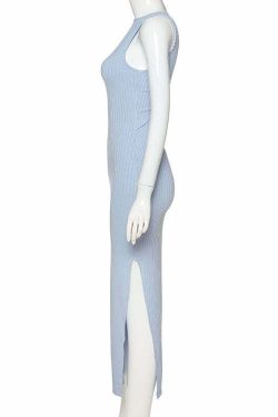 Klara Y2K Bodycon Maxi Dress - 90s Grunge, Retro Summer, Party & Club Outfits for Women