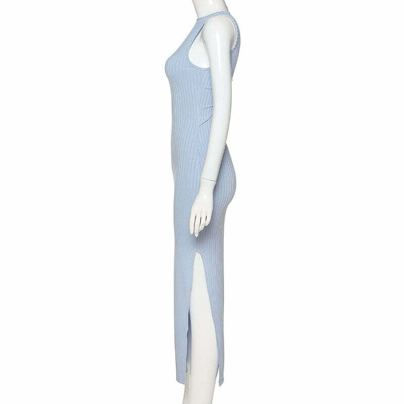 Klara Y2K Bodycon Maxi Dress - 90s Grunge, Retro Summer, Party & Club Outfits for Women