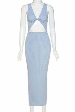 Klara Y2K Bodycon Maxi Dress - 90s Grunge, Retro Summer, Party & Club Outfits for Women