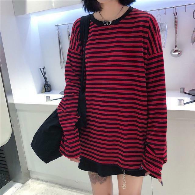 Korean Style Oversized Shirt - Y2K Summer, 90s Grunge, Retro, Pastel Goth