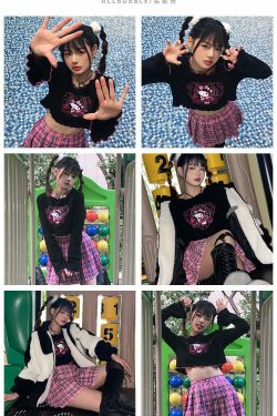 Kuromi Crop Top - Y2K Grunge, 90s Retro, Pastel Goth, Summer Y2K Outfits, Y2