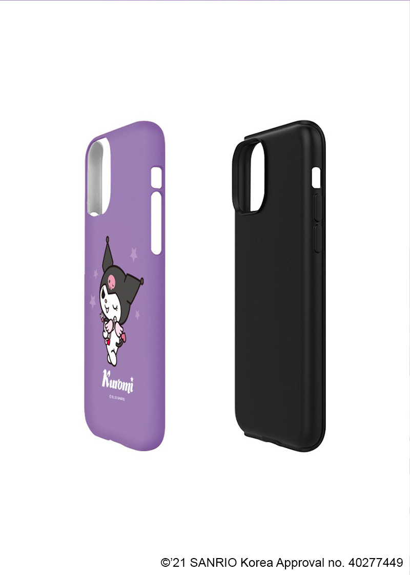 Kuromi Double Bumper iPhone Case - Y2K Grunge, 90s Retro, Pastel Goth, Y2K Popstar