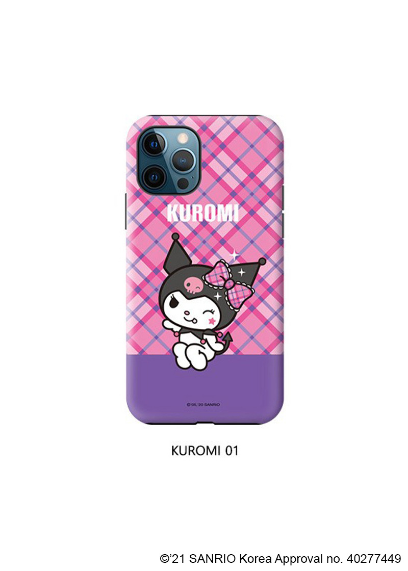 Kuromi Double Bumper iPhone Case - Y2K Grunge, 90s Retro, Pastel Goth, Y2K Popstar
