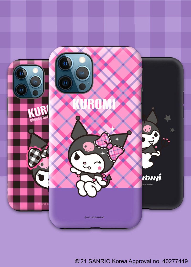 Kuromi Double Bumper iPhone Case - Y2K Grunge, 90s Retro, Pastel Goth, Y2K Popstar