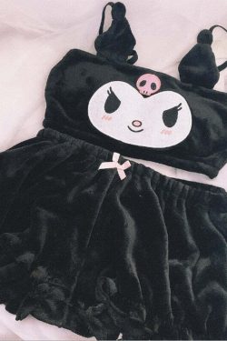Kuromi Lingerie Set - Y2K Grunge & 90s Fashion, Retro Summer Outfits, Gothic Y2K Style