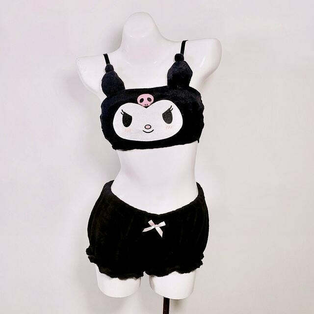 Kuromi Lingerie Set - Y2K Grunge & 90s Fashion, Retro Summer Outfits, Gothic Y2K Style