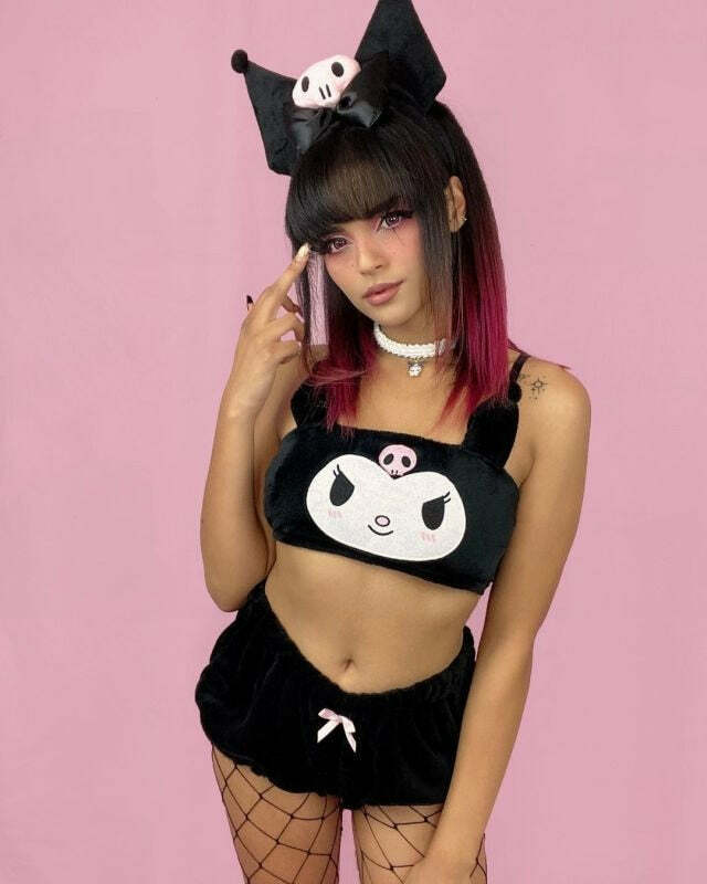 Kuromi Lingerie Set - Y2K Grunge & 90s Fashion, Retro Summer Outfits, Gothic Y2K Style