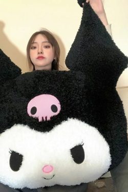 Kuromi Soft Pillow Cushion - Y2K Grunge & 90s Retro Style for Summer, Party, and Club Outfits