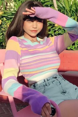 Labelle Pastel Crop Top - Y2K Summer, 90s Grunge, Retro Style, Baby Tees, Y2K Party Out