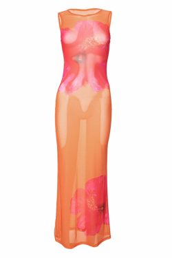 Lachlan Mesh Maxi Dress - Y2K Summer Grunge Outfit, 90s Fashion, Retro Style, Pastel Goth Vibes