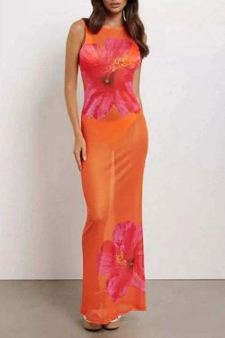 Lachlan Mesh Maxi Dress - Y2K Summer Grunge Outfit, 90s Fashion, Retro Style, Pastel Goth Vibes