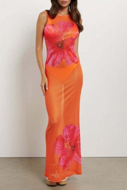 Lachlan Mesh Maxi Dress - Y2K Summer Grunge Outfit, 90s Fashion, Retro Style, Pastel Goth Vibes