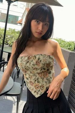 Laia Vintage Floral Strapless Tube Top - Y2K Summer, 90s Grunge, Retro Party Outfit