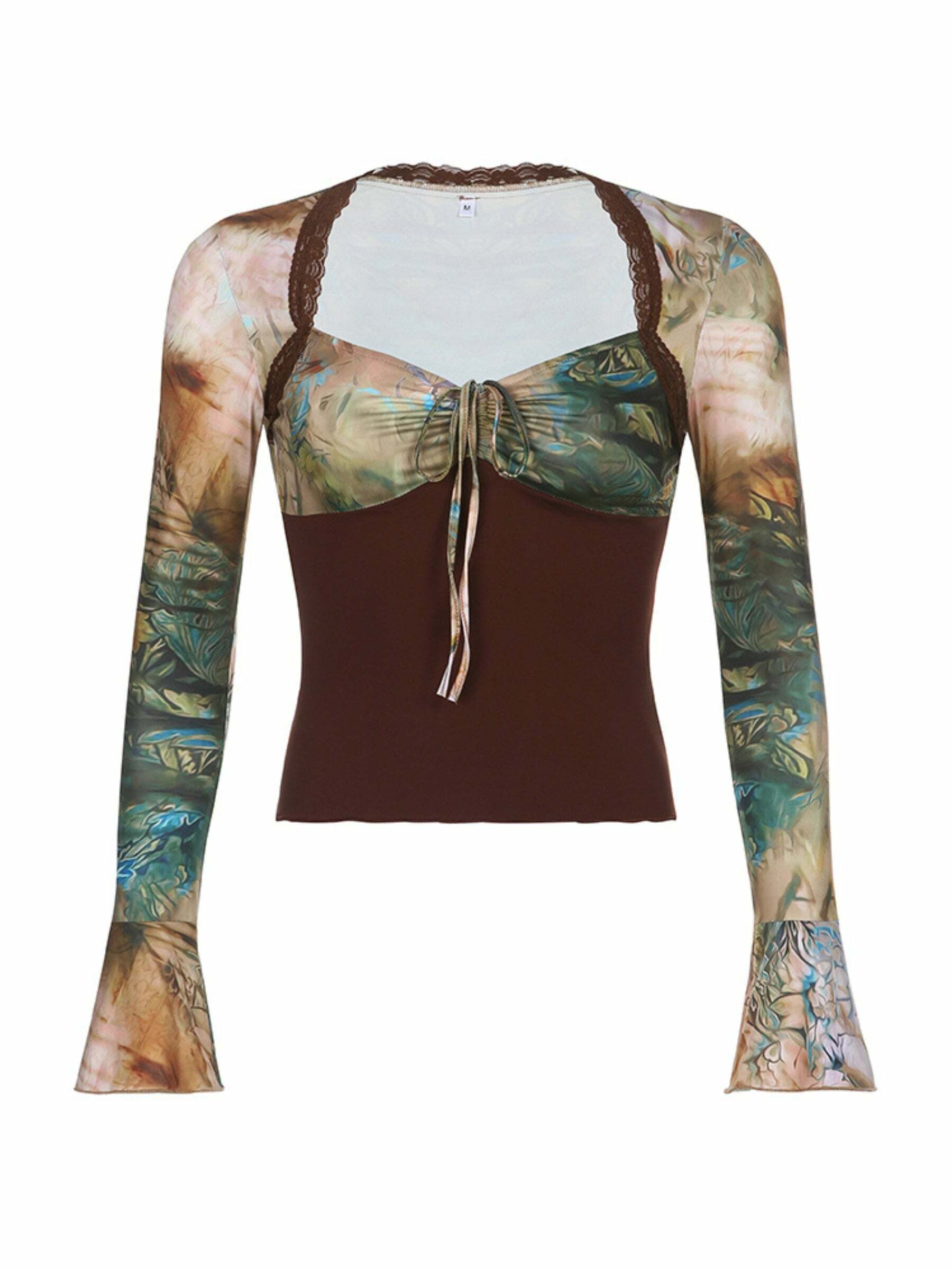 Lakelyn Flare Long Sleeve Top - Y2K Summer, 90s Grunge, Retro Style, Pastel Goth, Y2K Club