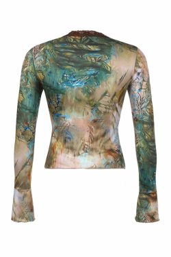 Lakelyn Flare Long Sleeve Top - Y2K Summer, 90s Grunge, Retro Style, Pastel Goth, Y2K Club