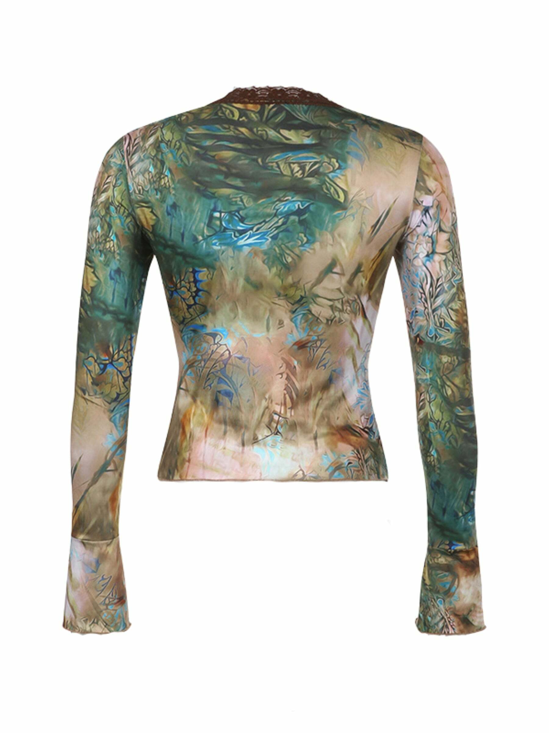Lakelyn Flare Long Sleeve Top - Y2K Summer, 90s Grunge, Retro Style, Pastel Goth, Y2K Club