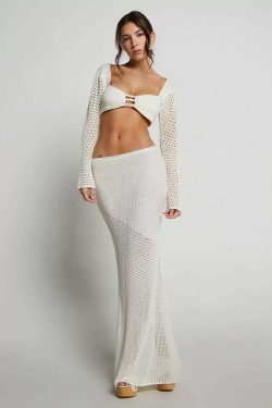 Lamiye Y2K Two Piece Skirt Set - 90s Grunge Summer Outfit, Retro Fashion, Pastel Goth Style