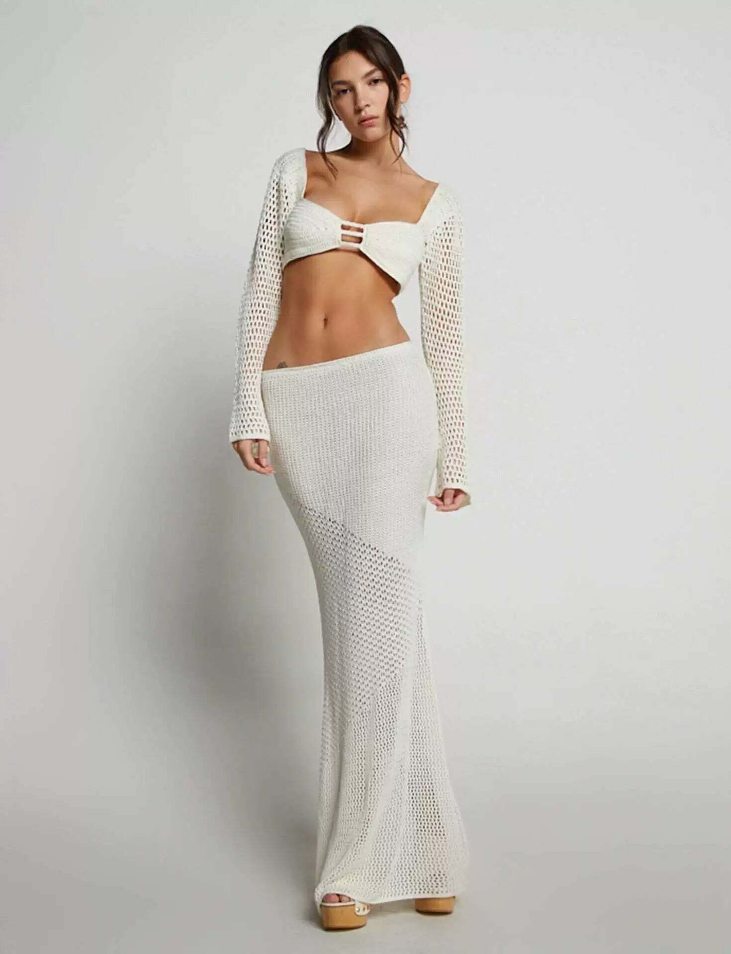Lamiye Y2K Two Piece Skirt Set - 90s Grunge Summer Outfit, Retro Fashion, Pastel Goth Style