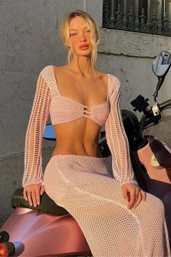 Lamiye Y2K Two Piece Skirt Set - 90s Grunge Summer Outfit, Retro Fashion, Pastel Goth Style