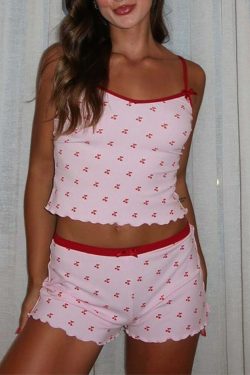 Landrie Y2K Summer Casual Short Set - 90s Grunge, Retro, Pastel Goth, Hip Hop Fashion