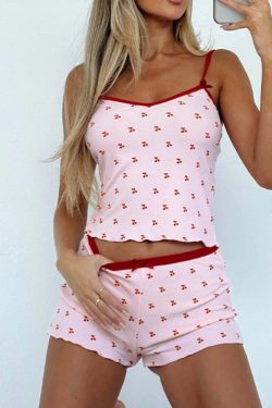 Landrie Y2K Summer Casual Short Set - 90s Grunge, Retro, Pastel Goth, Hip Hop Fashion