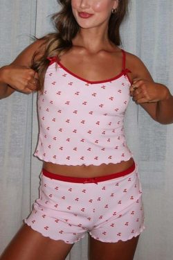 Landrie Y2K Summer Casual Short Set - 90s Grunge, Retro, Pastel Goth, Hip Hop Fashion