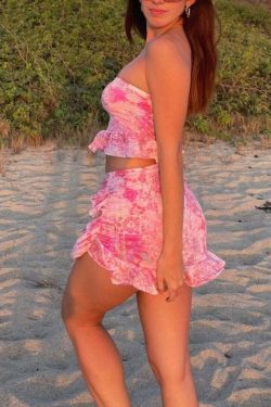 Laura Ruffle Skirt Set - Y2K Summer Outfit, 90s Grunge Fashion, Retro Style, Pastel Goth