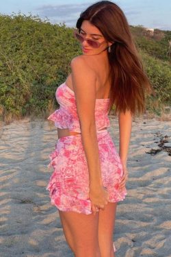 Laura Ruffle Skirt Set - Y2K Summer Outfit, 90s Grunge Fashion, Retro Style, Pastel Goth