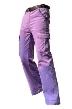 Lavender Cargo Pants - Y2K Summer Grunge Outfit, 90s Fashion, Retro Style, Y2K Club & Party Look