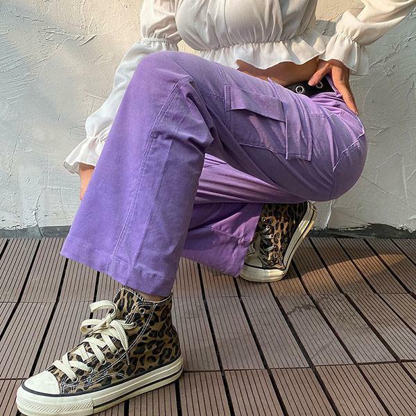 Lavender Cargo Pants - Y2K Summer Grunge Outfit, 90s Fashion, Retro Style, Y2K Club & Party Look
