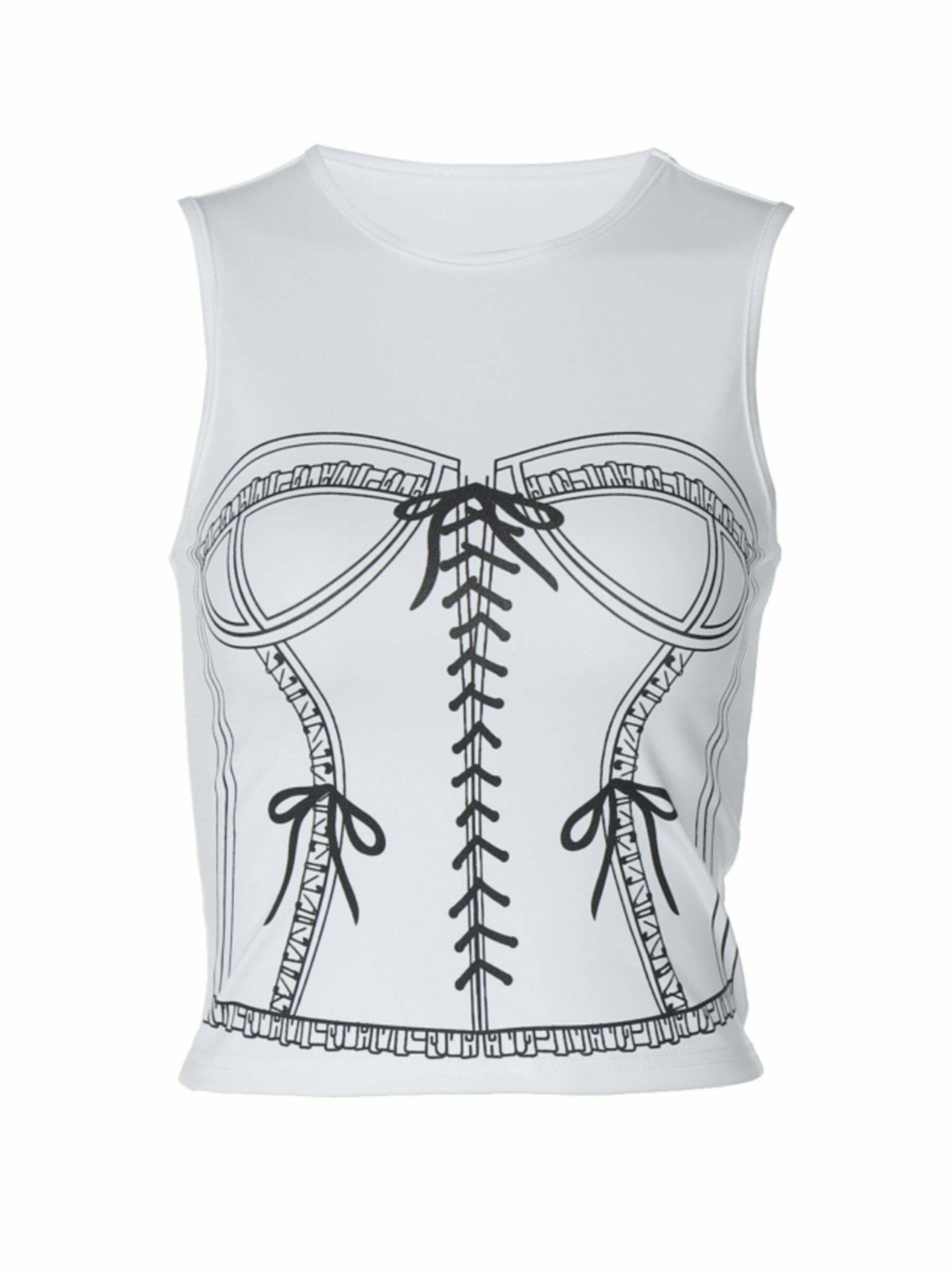 Lavinia Printed Top - Y2K Summer Grunge, 90s Retro, Pastel Goth, Y2K Party & Club Outfits