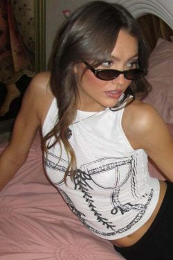 Lavinia Printed Top - Y2K Summer Grunge, 90s Retro, Pastel Goth, Y2K Party & Club Outfits