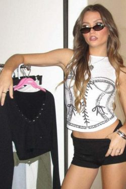 Lavinia Printed Top - Y2K Summer Grunge, 90s Retro, Pastel Goth, Y2K Party & Club Outfits