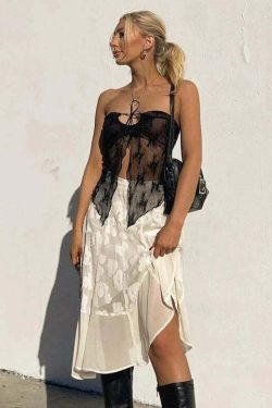 Laya Lace Skirt Set - Y2K Summer Grunge Outfit, 90s Fashion, Retro Style, Pastel Goth