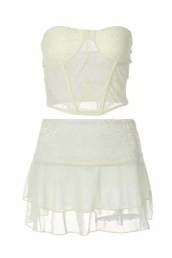 Layne Lace Skirt Set - Y2K Summer Grunge Outfit, 90s Fashion, Retro Style, Y2K Party Look