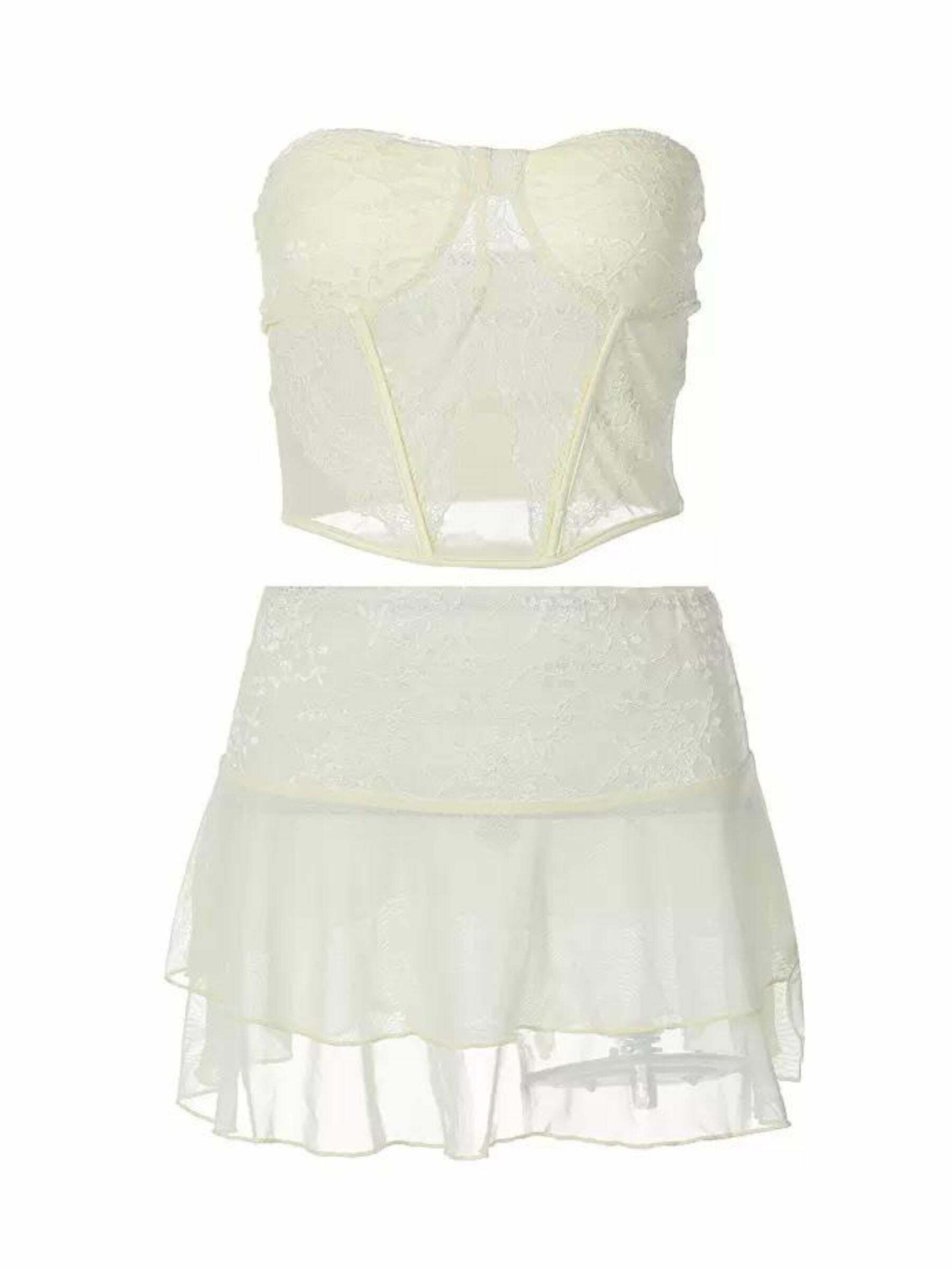 Layne Lace Skirt Set - Y2K Summer Grunge Outfit, 90s Fashion, Retro Style, Y2K Party Look
