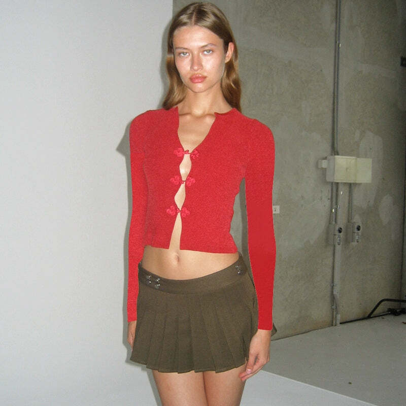 Leigha Long Sleeve Top - Y2K Summer Grunge, 90s Fashion, Retro Style, Pastel Goth, Y2K Club