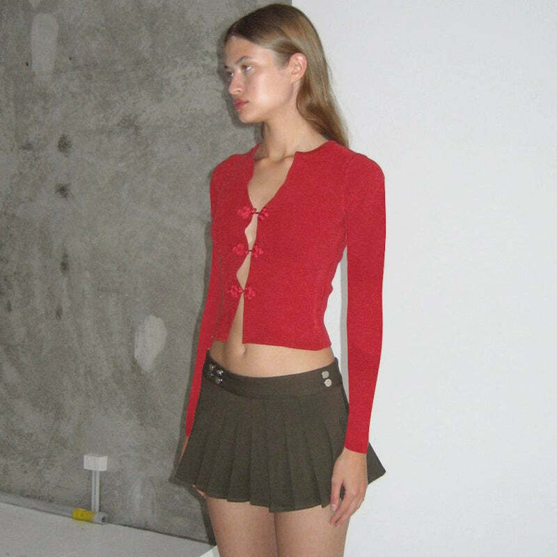 Leigha Long Sleeve Top - Y2K Summer Grunge, 90s Fashion, Retro Style, Pastel Goth, Y2K Club