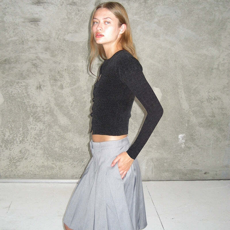 Leigha Long Sleeve Top - Y2K Summer Grunge, 90s Fashion, Retro Style, Pastel Goth, Y2K Club
