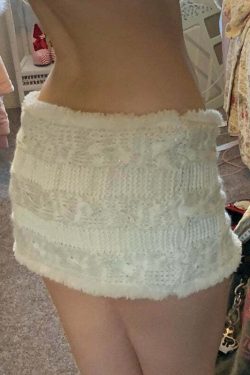 Leina Wool Mini Skirt - Y2K Summer, 90s Fashion, Grunge, Retro, Pastel Goth, Y2K Party