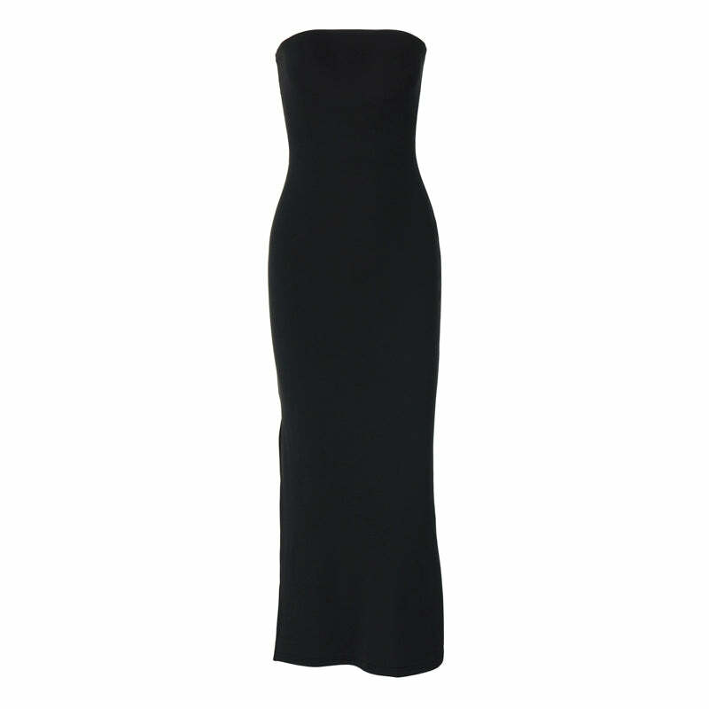 Leonie Strapless Maxi Dress - Y2K Summer, 90s Fashion, Grunge, Retro, Pastel Goth, Party Outfit