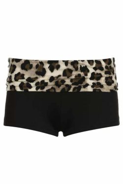 Leopard Print Low Waist Y2K Shorts & Top - 90s Grunge Summer Outfit, Retro Y2K Fashion