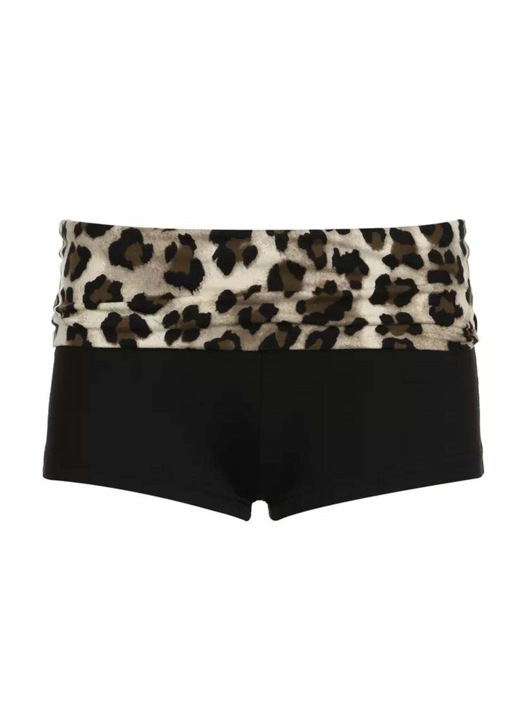 Leopard Print Low Waist Y2K Shorts & Top - 90s Grunge Summer Outfit, Retro Y2K Fashion