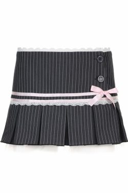 Liara Striped Mini Skirt - Y2K Summer, 90s Fashion, Grunge, Retro, Pastel Goth, Y2K