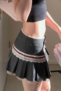 Liara Striped Mini Skirt - Y2K Summer, 90s Fashion, Grunge, Retro, Pastel Goth, Y2K